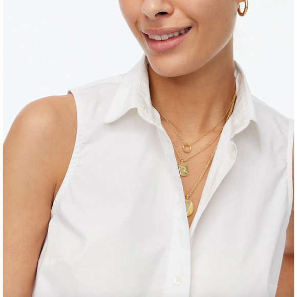 J.Crew Petite Sleeveless Cotton Poplin Shirt White Signature Fit Classic XSP NWT - Picture 2 of 11